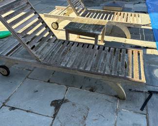 Set of 4 Teak Chaise