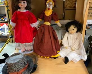 Vintage Child Hat and dolls