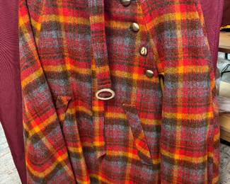 Vintage Jerold Plaid Cape w/ matching Belt