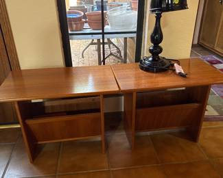 Matching Scandinavian Side Tables with Magazine Holders