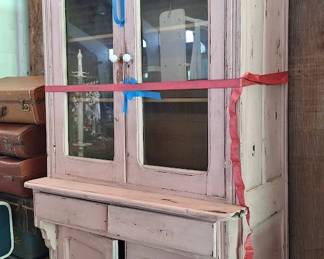 vintage pink kitchen cupboard 