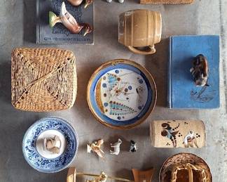 vintage animal ceramics, transferware, pottery