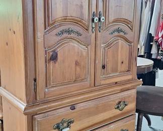 vintage wood armoire 