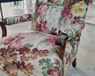 Beautiful vintage accent toile chair