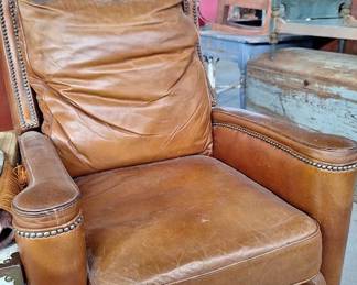 vintage leather club recliner chair