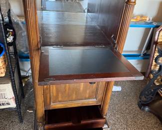 Michael Amini Mini Bar with swivel door and folding table 