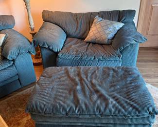 Upholstered Arm Chair and ottoman 