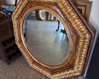 Ornate Gold Finish Hexegon  Mirror 