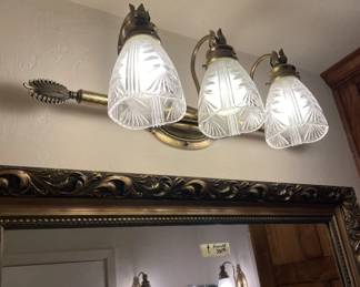 3 lamp Brass Wall Fixture