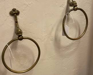 Broass Towel rings - Whale decor