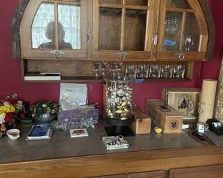 Wine glass display cabinet.  Made by Homeowner.  Excellent workmanship!