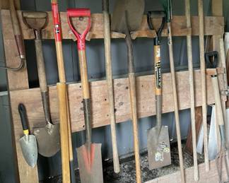 Yard tools.  Shovels etc