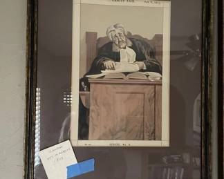 "Lawyer" Magazine cover (framed) - early 1900's 