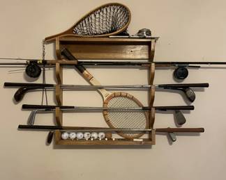 Golf Clubs, Tennis Racket, Sports memorabilia