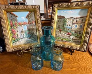 Oil Paintings, Darlington Blown Glass Vases