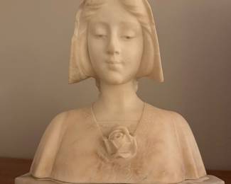 Art Deco Style Bust - Alabaster Decorative Sculpture