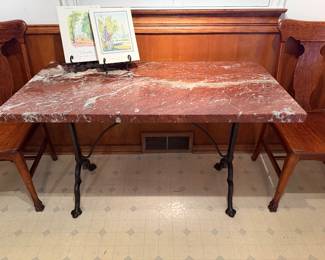 1880 Parisian Bistro Table w/ Marble Top