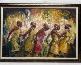 John Mubiru Original Dancing Women Painting