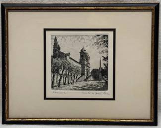 Trinit dei Monti Etching