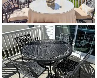 Wrought Iron Round Table  Chairs