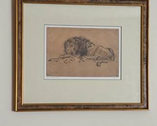 Lion Resting Print Rembrandt van Rijn