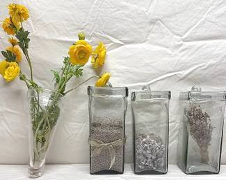 Four Glass Hanging Vases