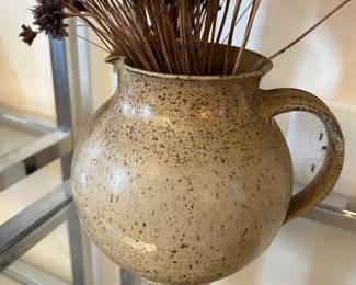 Riding Fawn pottery pitcher