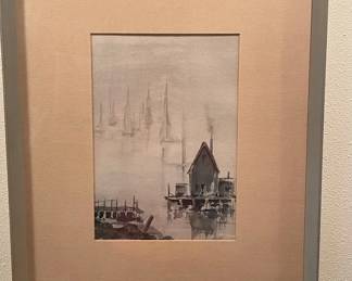 Cabin On Lake By Lois Talbot