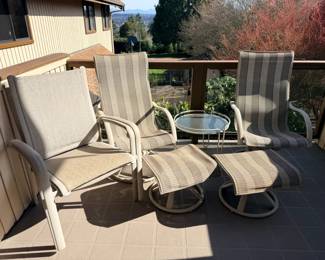 Outdoor Patio Set Chairs, Table, Footrest