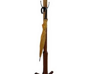 Wood And Metal Free Standing Coatrack