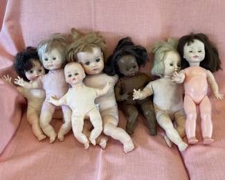 Vintage Doll High Chair, Baby Dolls And Clothes