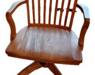 Vintage Wood Rolling Office Chair