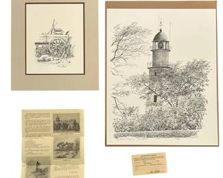 Original Pencil Sketch and Offset Lithograph By Don Dwitt