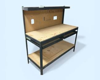 Workbench with Drawers and Pegboard