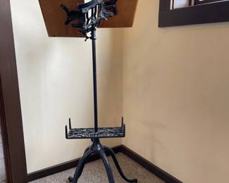 Impeccable Cast Iron And Wood Music Stand