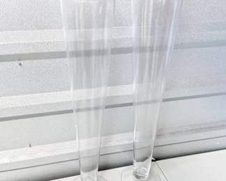 131 Tall19GlassTrumpetVases