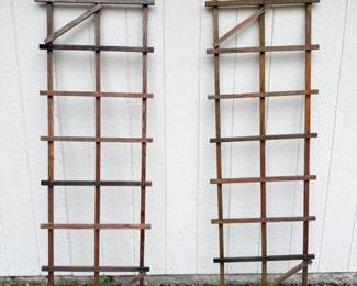 34 PairofWoodenLadderTrellises