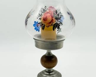 15 VintageFrielingPewterGlassWindlight