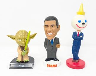 54 MixedBobbleheadLotYodaObamaandJack