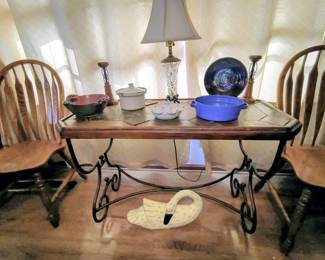 Slate top window table