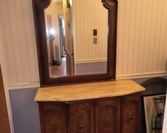 Marble top cabinet with mirror 