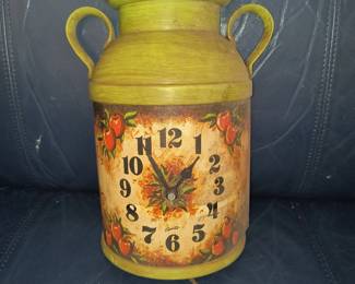 Vintage milk can clock