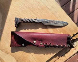 Railroad spike knife