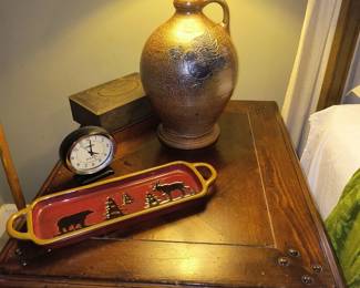 Turn and burn pottery lamp