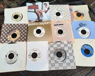 '80s rock and pop 45 records