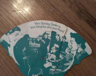 Early local Stanley dealer foldable fan