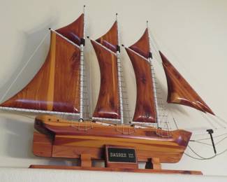 Handmade ship model made from cedar