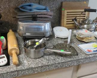 Hardwood rolling pin, Le Creuset stainless kettle