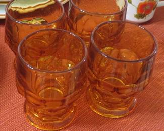 Anchor Hocking Georgian Amber tumblers