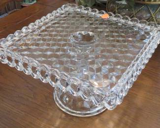 Fostoria American square cake stand